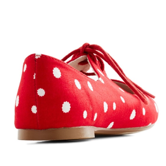 ModCloth Red & White Polka Dot Flats - Picture 3 of 7